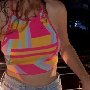 ZARA colorful halter tank